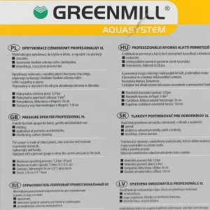 Opryskiwacz Ciśnieniowy z Manometrem Z Akcesoriami 5l Greenmill 4