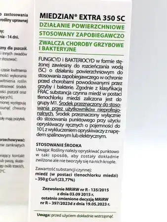 Miedzian Extra 350SC Zwalcza Choroby Roślin 100ml Target 5